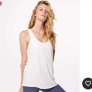 Lululemon Love Tank II Womens 2 White Pima Cotton Racerback Top Athletic Yoga